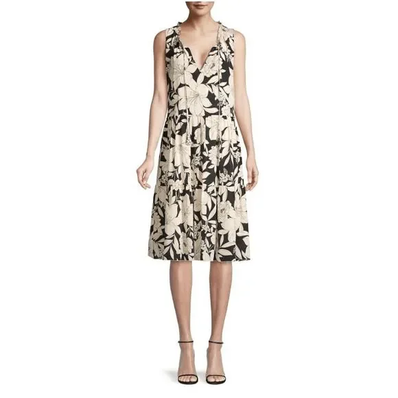 Johnny Was Black and Cream Floral Dress - Picture 3 of 10